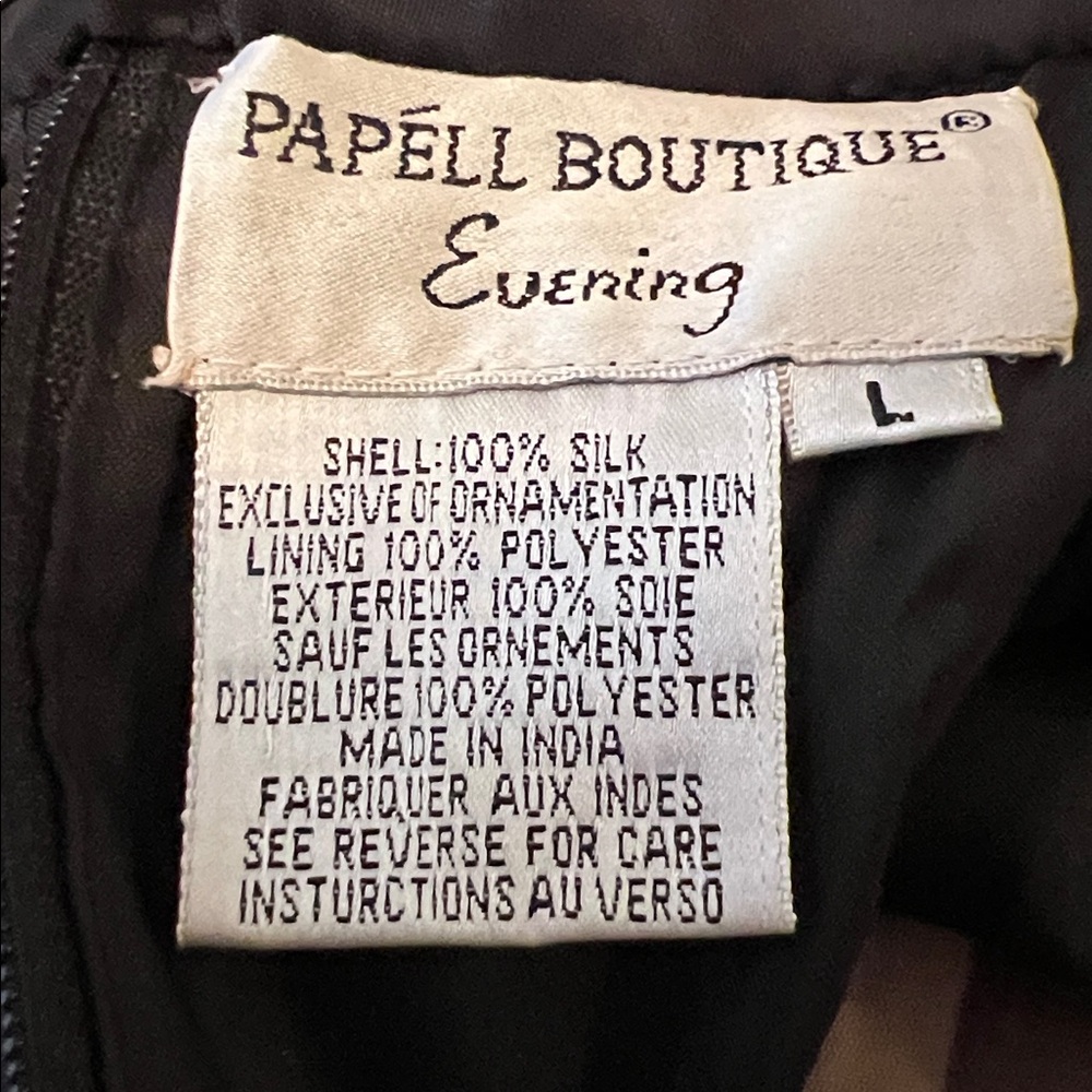 Papell Boutique Silk Embellished Black Sleeveless Halter Neck Top Size Large - Picture 12 of 16